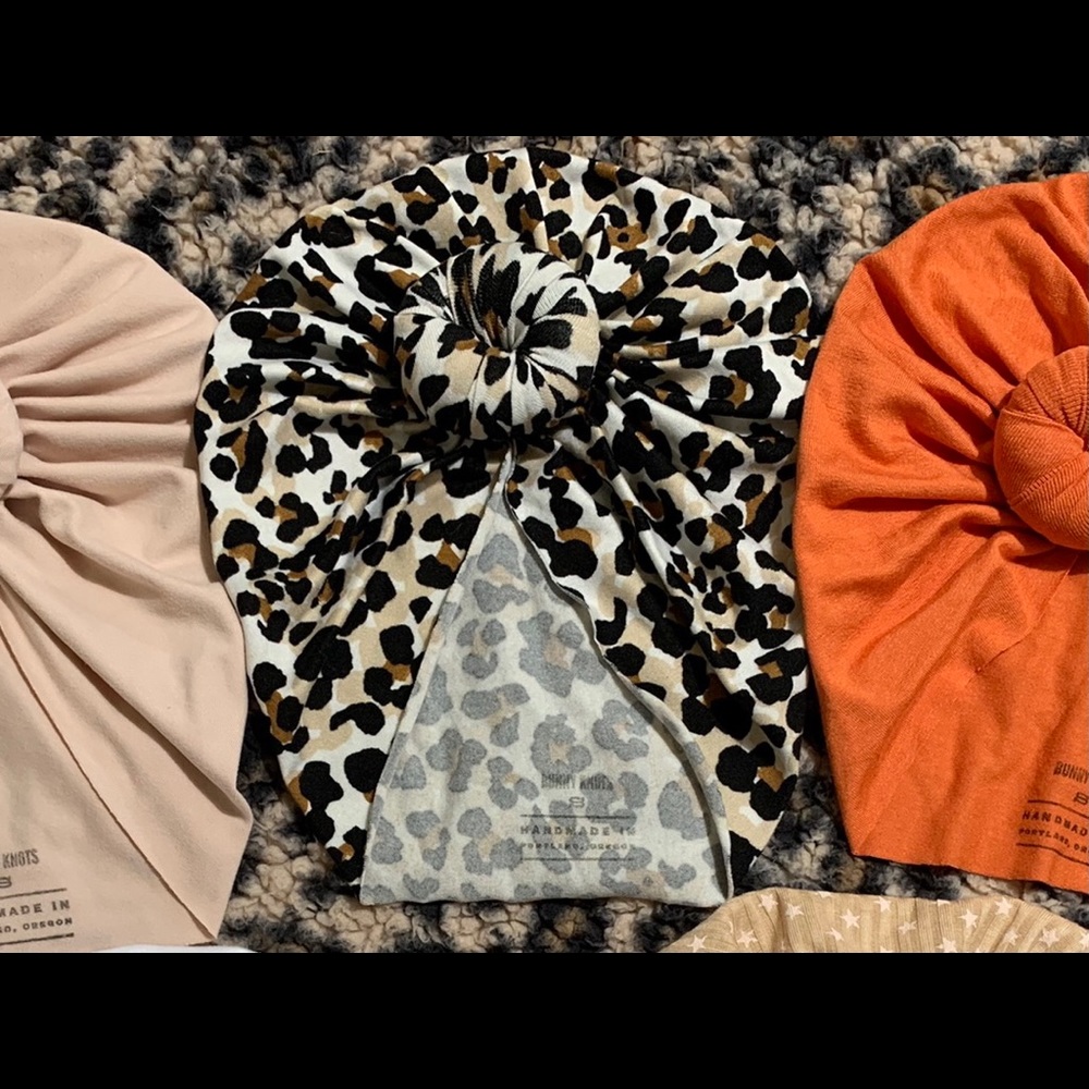 Leopard bunny knot turban